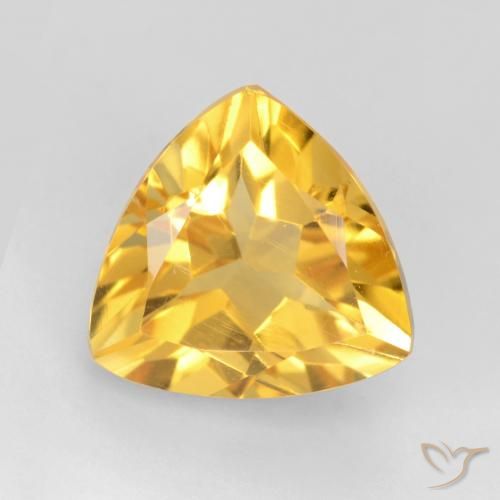 1.83ct 天然 亮金 黄水晶, 胖三角形, VVS-VS