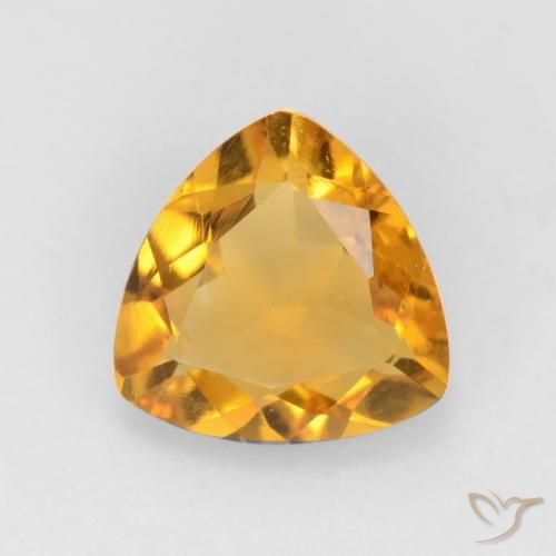 1.28ct 天然 中浅橙金 黄水晶, 胖三角形, VVS-VS