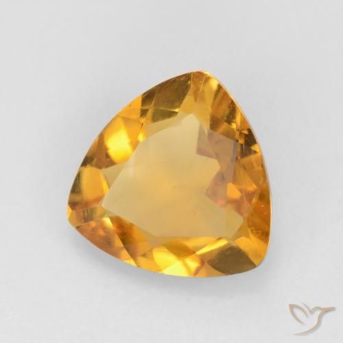 1.28克拉天然黄水晶，胖三角形，VVS-VS