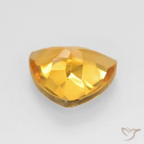 1.28克拉天然黄水晶，胖三角形，VVS-VS