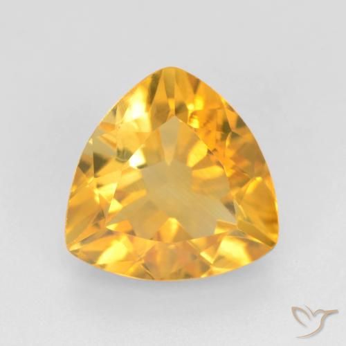 1.41ct 天然 深金色 黄水晶, 胖三角形, VVS-VS