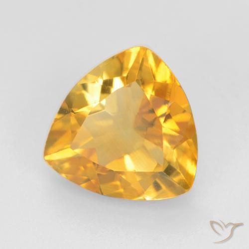 1.41克拉天然黄水晶，胖三角形，VVS-VS