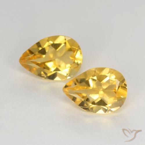 1.20ctw 天然 金橙色 黄水晶, 梨形, VVS-VS