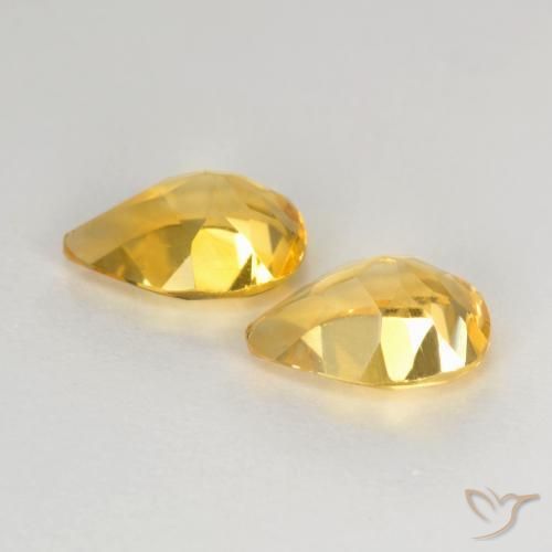 1.20克拉天然黄水晶，梨形，VVS-VS