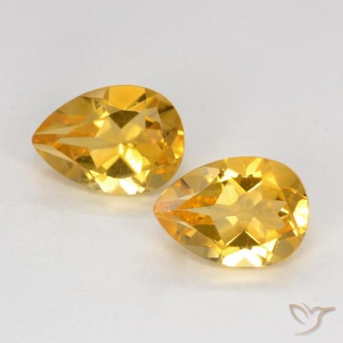 1.42ctw 天然 中深金色 黄水晶, 梨形, VVS-VS