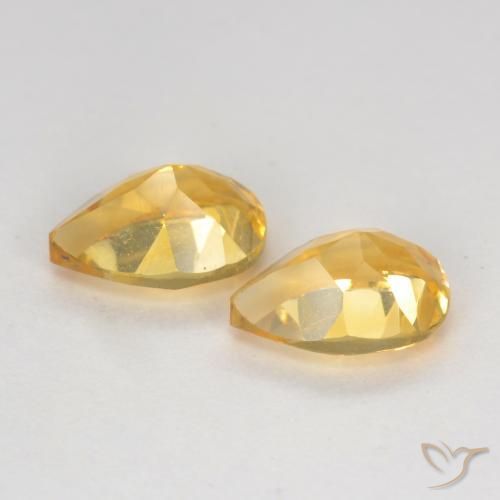 1.42克拉天然黄水晶，梨形，VVS-VS