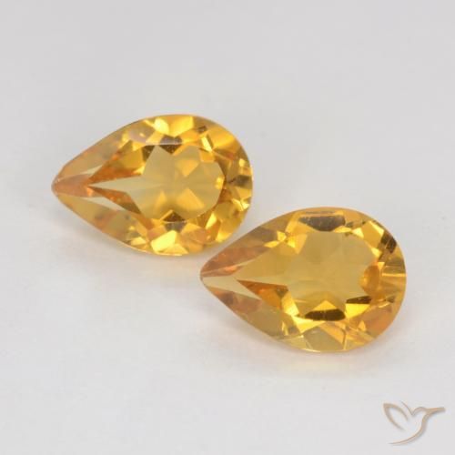 1.18ctw 天然 深金橙色 黄水晶, 梨形, VVS-VS