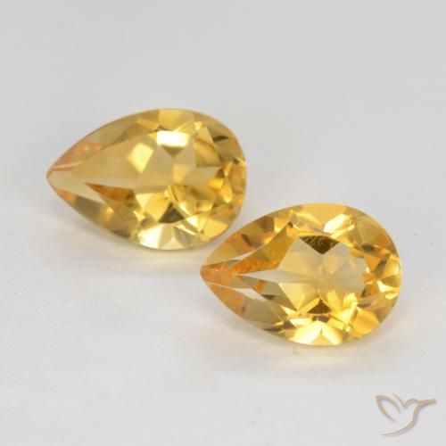1.31ctw 天然 亮金 黄水晶, 梨形, VVS-VS