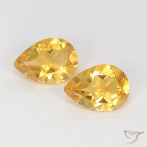 1.17ctw 天然 中金 黄水晶, 梨形, VVS-VS