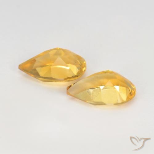 1.17克拉天然黄水晶，梨形，VVS-VS