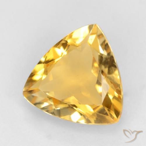 1.52克拉天然黄水晶，胖三角形，VVS-VS