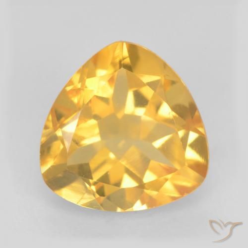 1.65ct 天然 中金 黄水晶, 胖三角形, VVS-VS