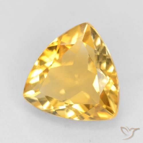 1.54克拉天然黄水晶，胖三角形，VVS-VS
