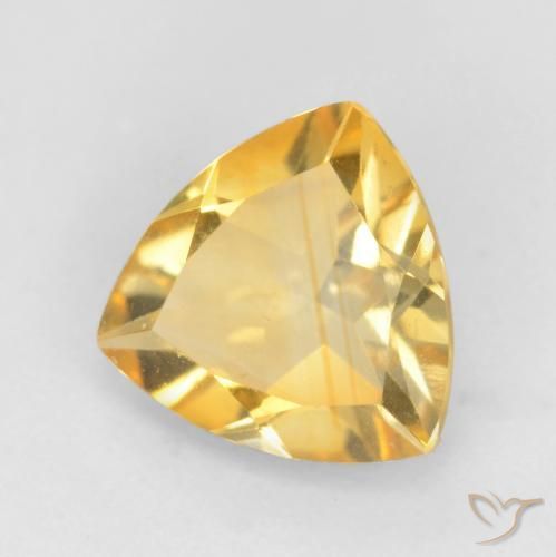 1.22克拉天然黄水晶，胖三角形，VVS-VS