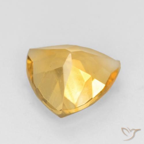 1.22克拉天然黄水晶，胖三角形，VVS-VS