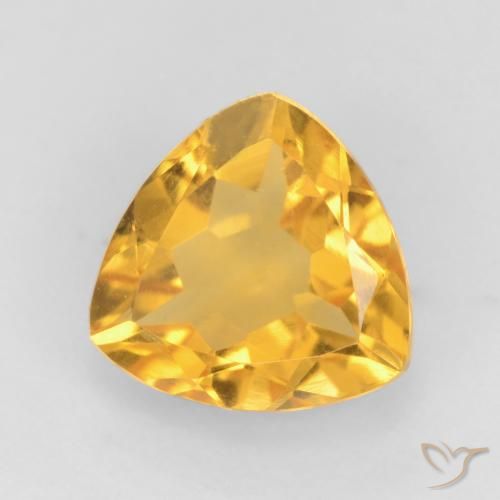 1.37ct 天然 中金 黄水晶, 胖三角形, VVS-VS