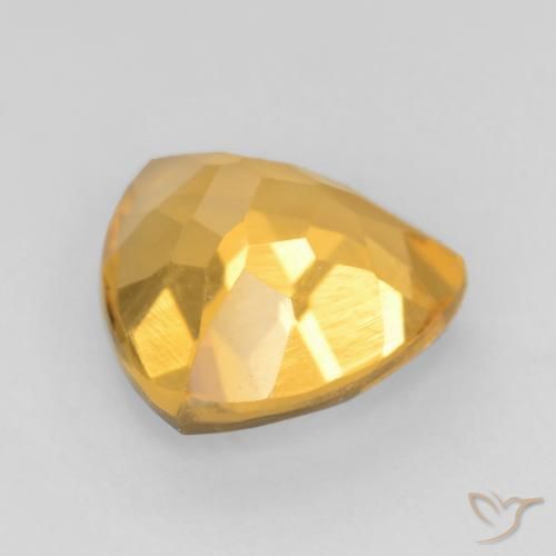 1.37克拉天然黄水晶，胖三角形，VVS-VS