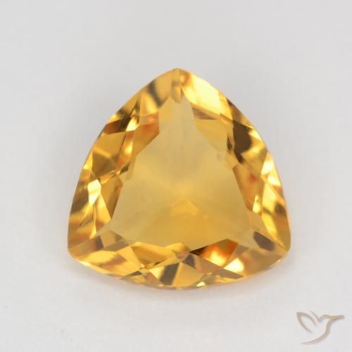 1.11ct 天然 橙金 黄水晶, 胖三角形, VVS-VS