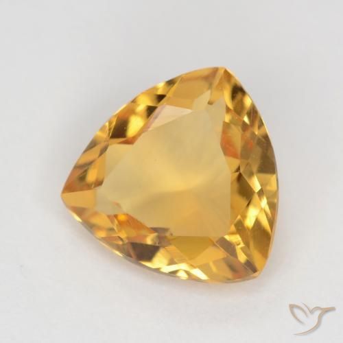 1.11克拉天然黄水晶，胖三角形，VVS-VS