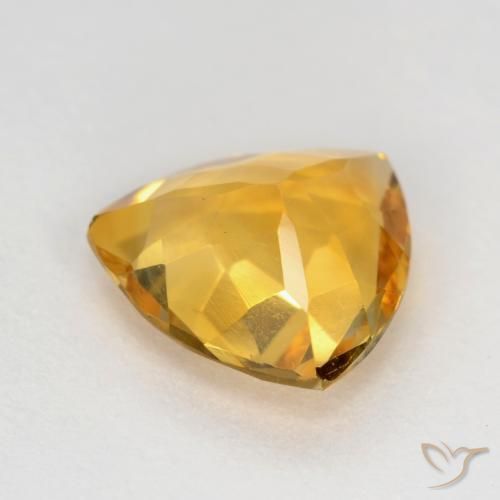1.11克拉天然黄水晶，胖三角形，VVS-VS