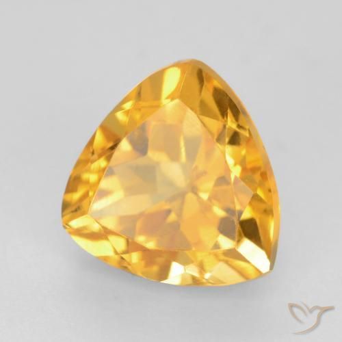 1.65克拉天然黄水晶，胖三角形，VVS-VS