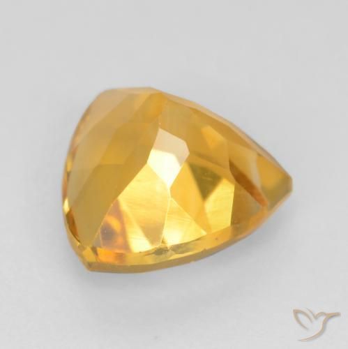 1.65克拉天然黄水晶，胖三角形，VVS-VS