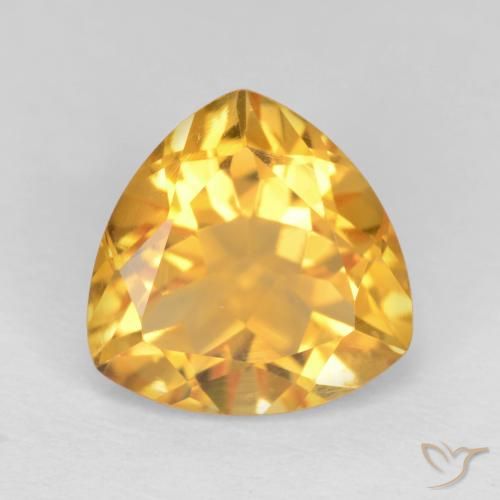 2.34ct 天然 深金橙色 黄水晶, 胖三角形, VVS-VS