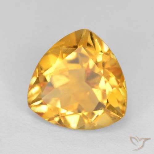 2.34克拉天然黄水晶，胖三角形，VVS-VS