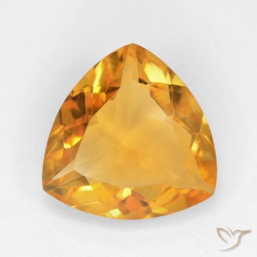 1.88ct 天然 橙金 黄水晶, 胖三角形, VVS-VS