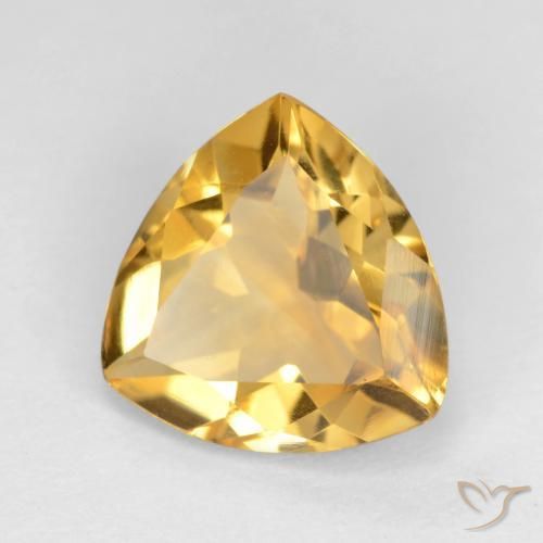 1.75克拉天然黄水晶，胖三角形，VVS-VS