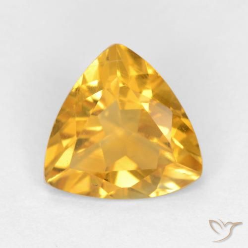 1.39ct 天然 深金色 黄水晶, 胖三角形, VS