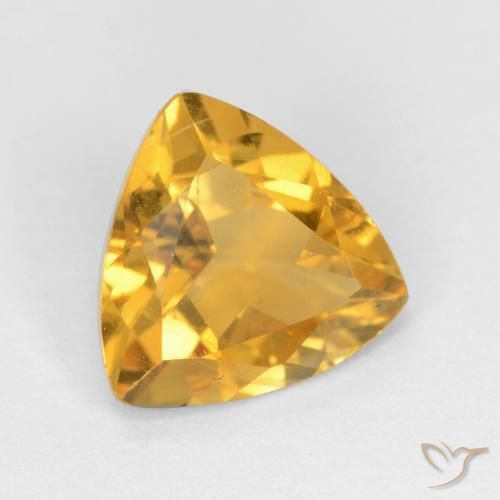 1.39克拉天然黄水晶，胖三角形，VS