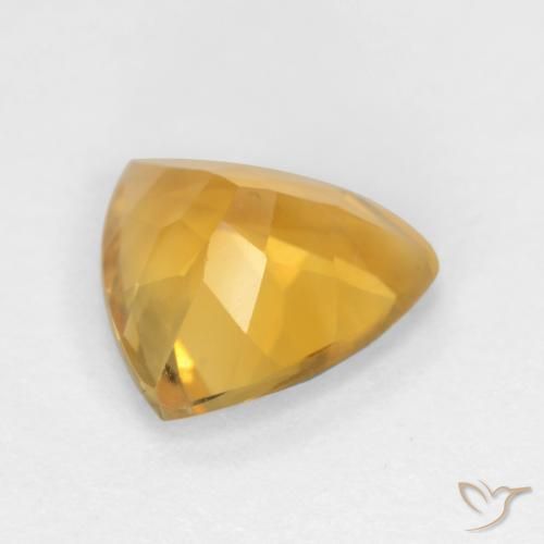 1.39克拉天然黄水晶，胖三角形，VS