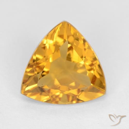 2.03ct 天然 深金橙色 黄水晶, 胖三角形, VVS-VS