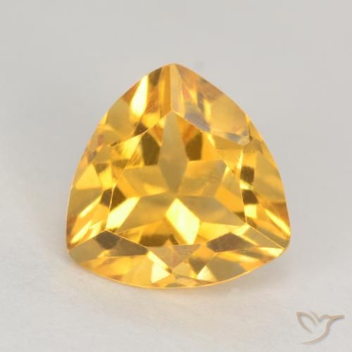 1.10克拉天然金色黄水晶，三角形，6.9×6.8毫米，VS