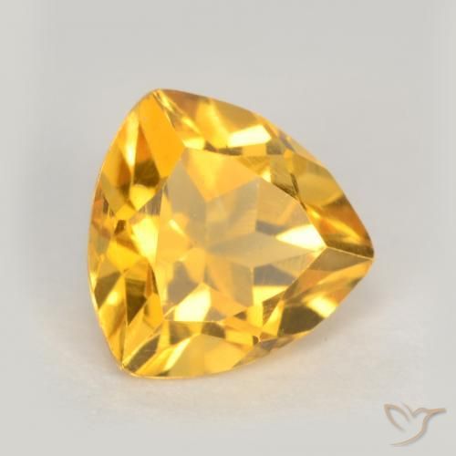 1.10克拉天然金色黄水晶，三角形，6.9×6.8毫米，VS