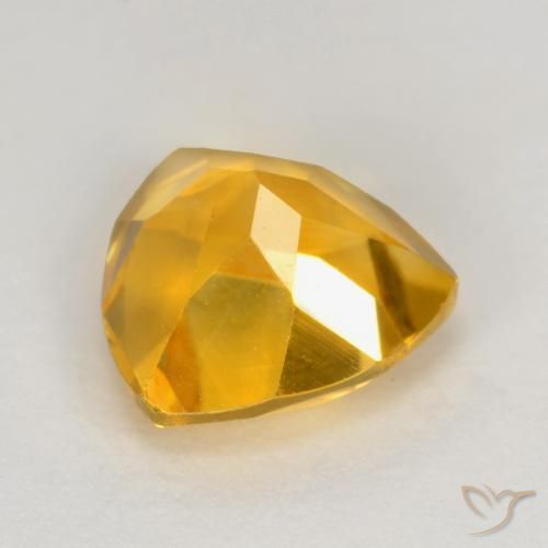 1.10克拉天然金色黄水晶，三角形，6.9×6.8毫米，VS