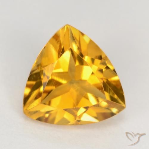 1.21ct 天然 深金色 黄水晶, 胖三角形, VS