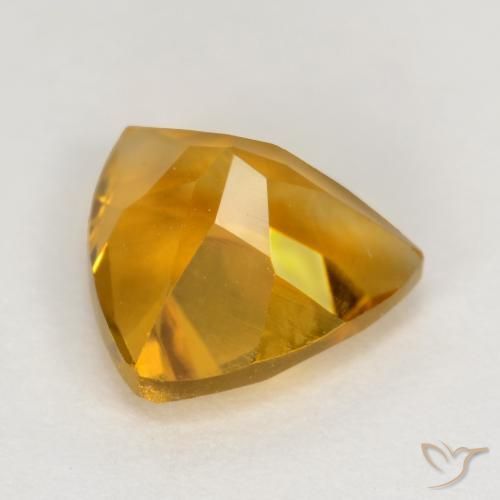 1.21克拉天然黄水晶，胖三角形，VS