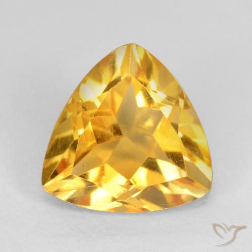 1.11ct 天然 亮金 黄水晶, 胖三角形, VS