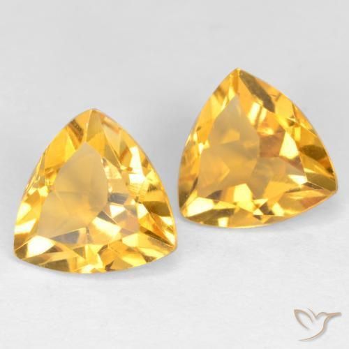 2.14克拉天然黄水晶，胖三角形，VS