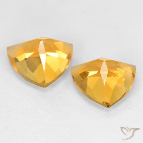 2.14克拉天然黄水晶，胖三角形，VS