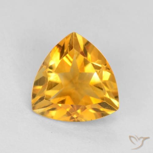 0.98ct 天然 深金色 黄水晶, 胖三角形, VS