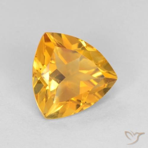0.98克拉天然黄水晶，胖三角形，VS