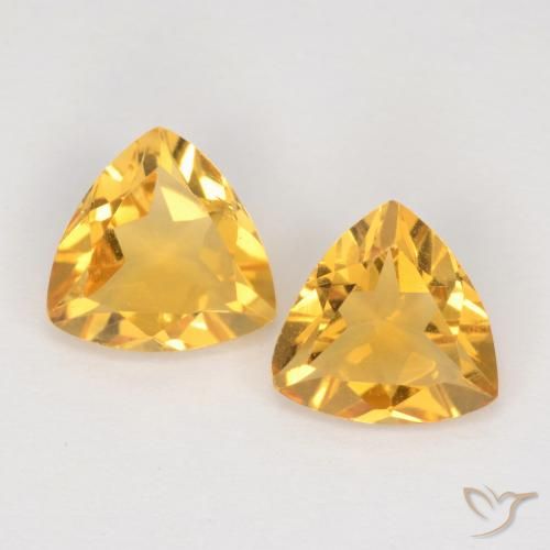 1.95ctw 天然 中金 黄水晶, 胖三角形, VS