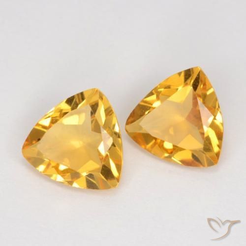 1.95克拉天然黄水晶，胖三角形，VS