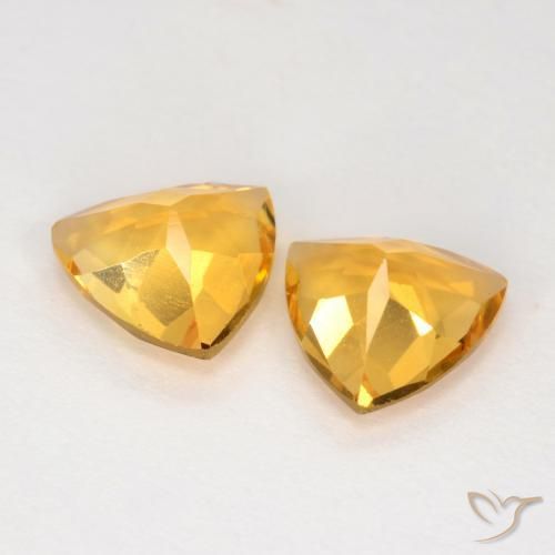 1.95克拉天然黄水晶，胖三角形，VS