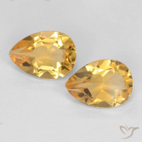 1.25ctw 天然 深金橙色 黄水晶, 梨形, VVS-VS