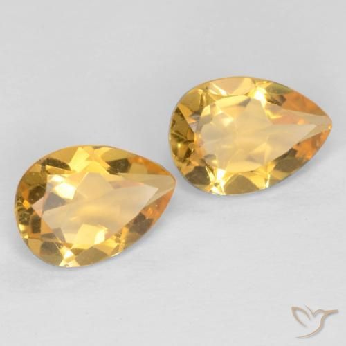 1.25克拉天然黄水晶，梨形，VVS-VS