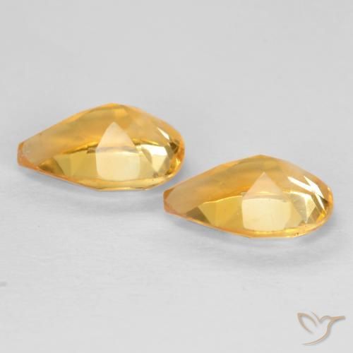 1.25克拉天然黄水晶，梨形，VVS-VS